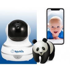 Видеоняня BabySmile Panda (автоматический поворот за ребенком, датчик движения, угол обзора P345°, 2MPX, 1080P, ночное видение, аудио двухсторонняя связь)