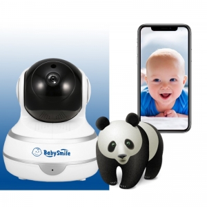 Видеоняня BabySmile Panda (автоматический поворот за ребенком, датчик движения, угол обзора P345°, 2MPX, 1080P, ночное видение, аудио двухсторонняя связь)