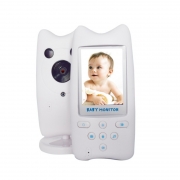Видеоняня BabySmile Cat (LCD дисплей 2,4", датчик температуры, ночное видение, активация голосом, высокочувствительный микрофон, динамик, родительский блок с аккумулятором 520 мАч, 8 колыбельных, фотосъемка)