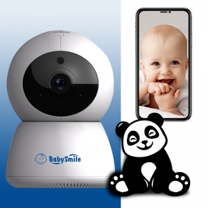 Видеоняня BabySmile Panda 2.0 (автоматический поворот за ребенком, датчик движения, 2MPX, 1080P, ночное видение, аудио двухсторонняя связь)
