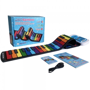 Гибкое пианино-синтезатор для детей BabySmile Music Rainbow MR49 (49 клавиш, 14 мелодий, генератор ритма и аккордов)