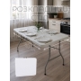 Стол раскладной кухонный WhiteClassic 180×70×74 см белый складной обеденный (столешница HDPE, стальной каркас)