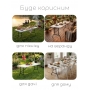 Стол раскладной кухонный WhiteClassic 180×70×74 см белый складной обеденный (столешница HDPE, стальной каркас)